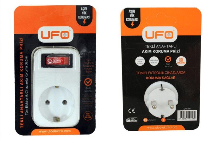 UFO AKIM KORUMALI FİŞ PRİZ BEYAZ