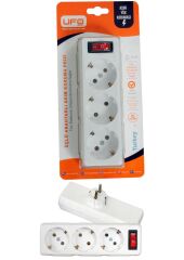 UFO 3 LÜ AKIM KORUMALI FİŞ PRİZ  BEYAZ