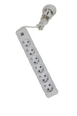 UFO 6 LI  GRUP PRİZ USB AKIM KORUMALI 2,5 METRE BEYAZ