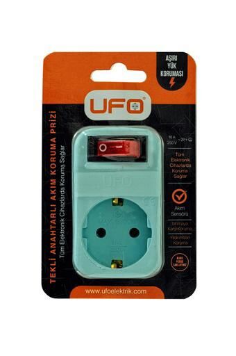UFO AKIM KORUMALI FİŞ PRİZ MAVİ