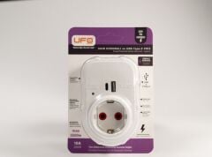 ufo yeni nesil tekli akım korumalı fiş priz beyaz usb ve type-c  li 3000watt