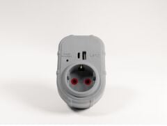 ufo yeni nesil tekli akım korumalı fiş priz gri usb ve type-c  li 3000watt