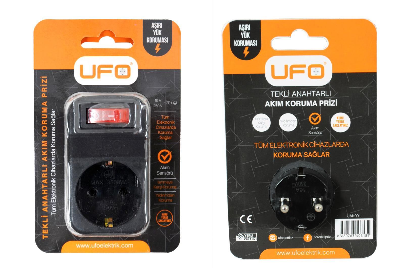 UFO AKIM KORUMALI FİŞ PRİZ