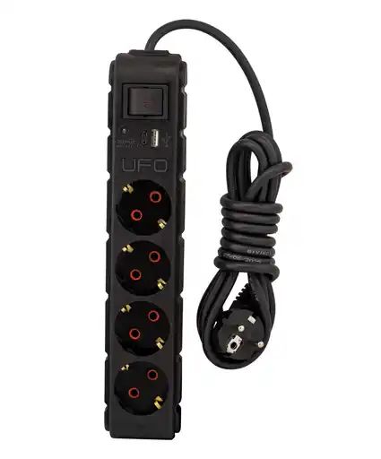 UFO 4 LÜ RENKLİ AKIM KORUMA VE USB TYPE-C PRİZ